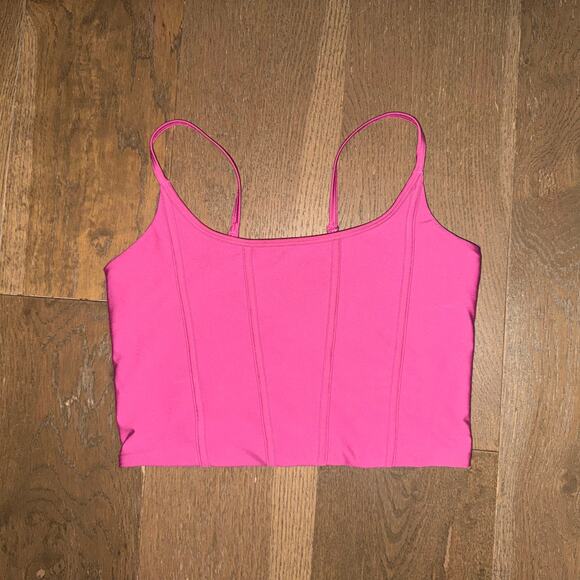 YPB Abercrombie Corset Style Activewear Top Pink Size Large - Picture 1 of 3